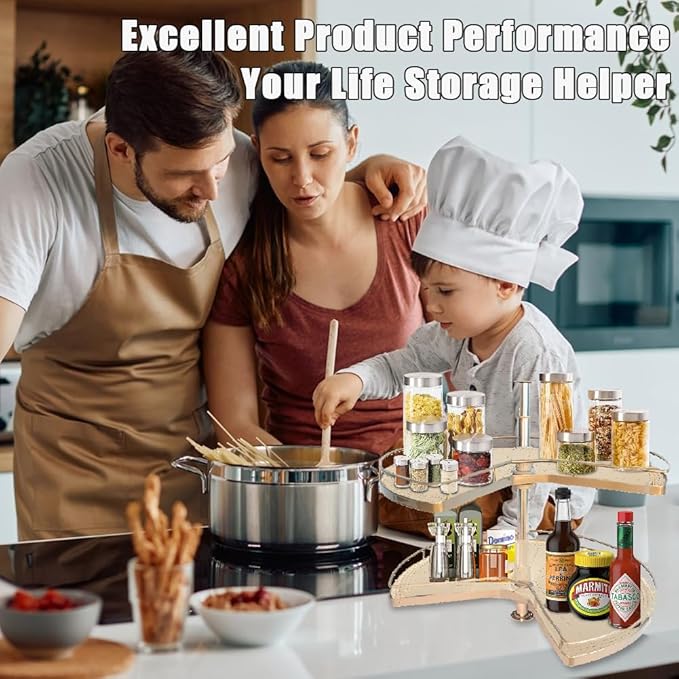 2 PCS 28" Lazy Susan Shelf Liner, Jaxbo Silicone Lazy Susan Liner for Dual Tier Pie Cut Organizer,Non-Slip Thermal Protection Mat