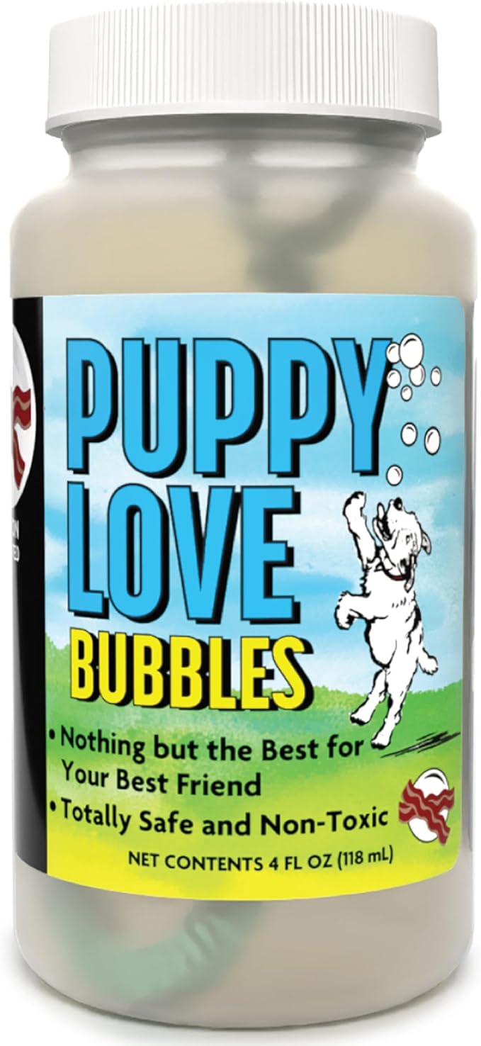 Puppy Love Bubbles, Bacon Scented Bubbles 4oz. Bottle-2 Pack in Bacon Flavor for Dogs