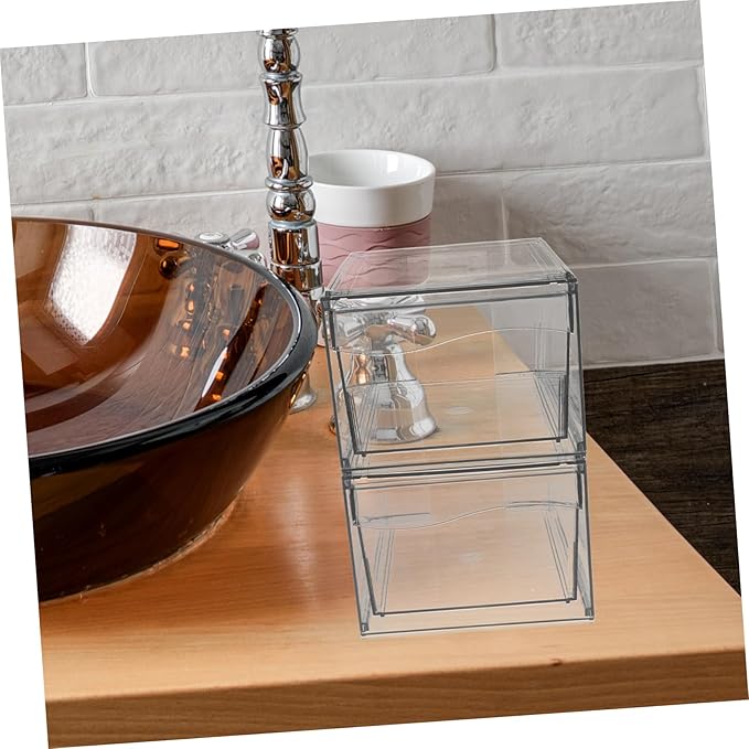 2pcs Detachable Acrylic Drawer Space-saving Makeup Organizer for Bathroom and Desktop Storage for Organizing Accessories and Essentials