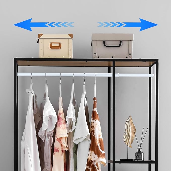 Expandable Closet Rod for Wire Shelf Hanging Clothes Adjustable Heavy Duty Closet Hanging Rod Extender Heavy Duty Hanger Bar Metal Poles for Wardrobes Hanger, 1 Pack(36-60 Inch,White)