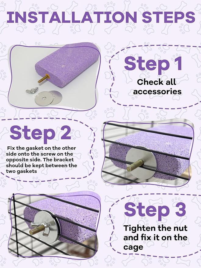 Chinchilla Lava Ledges Rat Climbing Platform 2 Pack Pumice Ledge Shelf Pet Chewing Grinding Toys Small Animals Cage Accessories for Totoro Squirrel Guinea Pig Hamster Purple