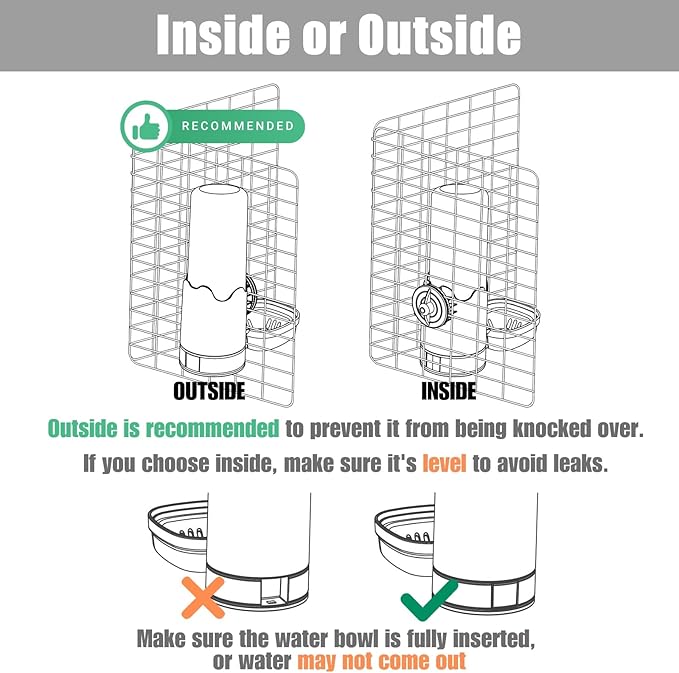 Pet Water Bottle for Cage Crate 26oz Automatic Feeding Water Dispenser for Dog Cat Rabbit (Green, 26oz)