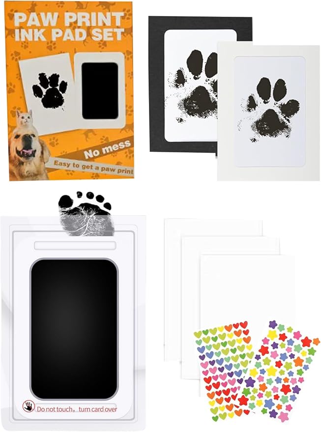 Paw Print Kit for Dogs, Inkless Clean Touch 3.1×4.9 in, Paw Print Kit for Dogs and Cats, Mess-Free for Puppies Kittens Pet Memorial