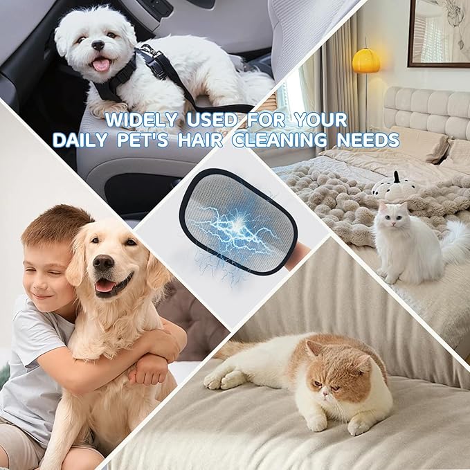 3PCS Pet grooming kit ,Pet hair removal glove | Dog Bath Brush | Pet Grooming Glovesc, Newly Upgraded Reusable Electrostatic Pet Hair Gloves & dog bath gloves for dog grooming & pet hair cleaning