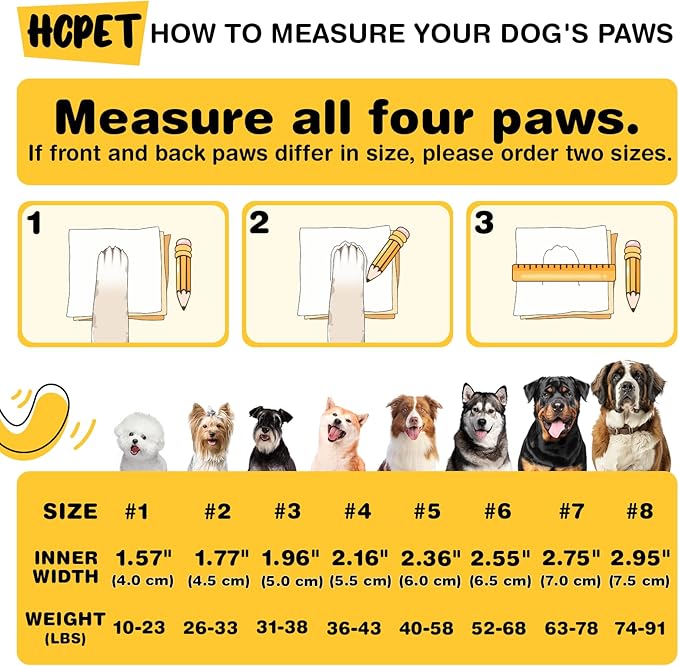 Hcpet Dog Shoes, Dog Boots for Large Dogs, Waterproof Dog Booties Paw Protector for Summer Hot Pavement, Winter Snowy Day, Outdoor Walking, Indoor Hardfloors Anti Slip Sole Pink Size 7