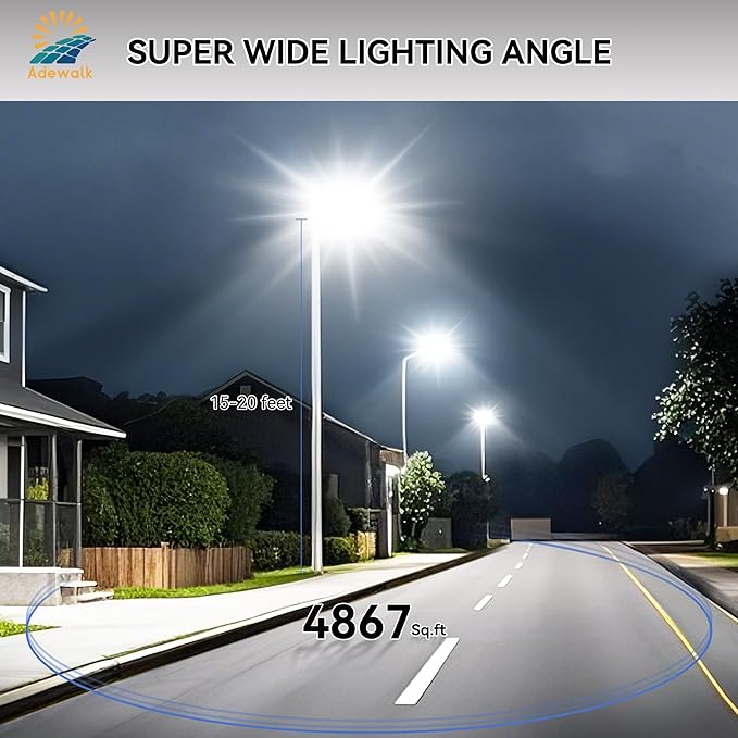 6000W Solar Lights Outdoor Waterproof, 7000K Dusk to Dawn Outdoor Solar Street Light Motion Sensor with Remote, LED Security Flood Light for Outside Garden Yard Pathway Garage Parking Lot, 2 Pack