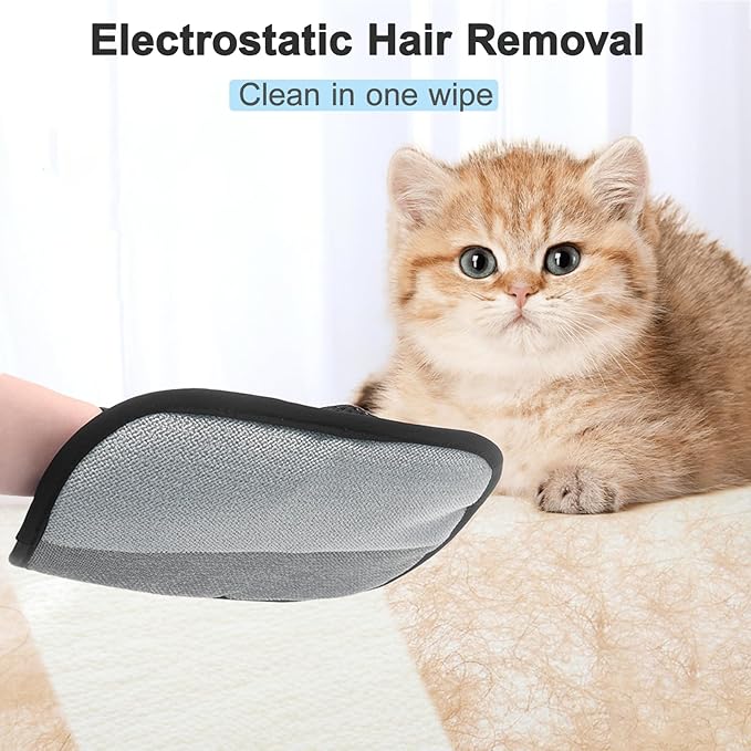 1PCS Pet Hair Removal Glove, Reusable Electrostatic Dogs Hair Removal Tool for Couch, Furniture, Carpet, Car Seat, Clothes