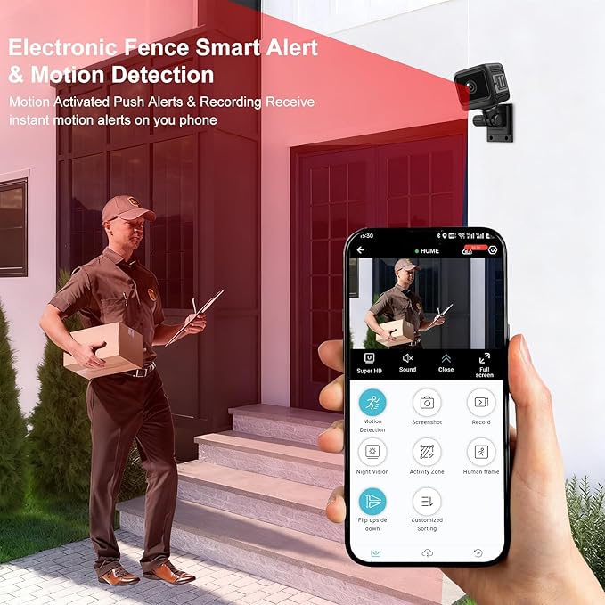 4K Security Cameras for Home, Indoor Wireless WiFi Camera with App Control Motion Detection & Real-Time Alerts, Rechargeable Pet/Baby/House/Office Camera with Night Vision