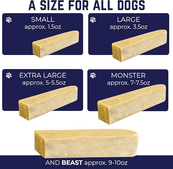 Devil Dog Pet Co. Himalayan Yak Cheese Dog Chews, Large - 12 Pack, 100% Natural & Healthy, Lactose-Free, Long-Lasting Dog Treats, Premium Yak Milk Chew Bones for Dogs