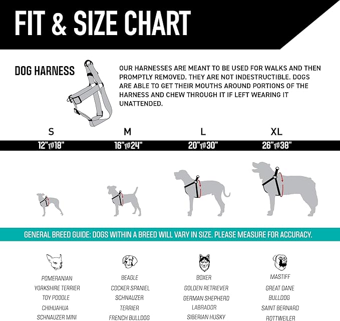 Wolfgang Heavy Duty Adjustable Dog Harness, Pull-Tested to Over 800 lbs for Walking & Training, DarkFloral Print, Medium