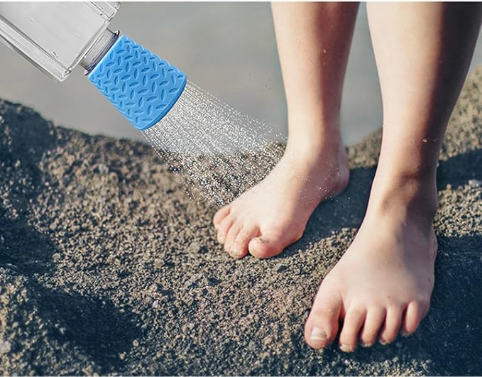 Portable Outdoor Water Bottle Shower Head Leakproof Hand & Pet Cleaning Tool for Camping Hiking Picnics Travel Lightweight Silicone Orange