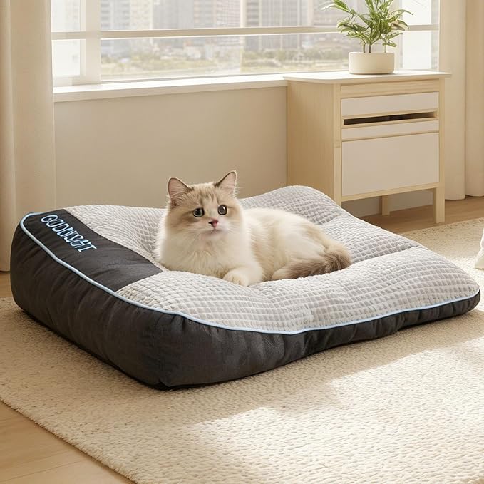 Dog Bedding for Big Breeds Winter-Warm Dog Bed All-Season Pet Sofa Extra-Thick Sleeping Pad for Large Dogs (S(24" L x 18" W x 7" Th))