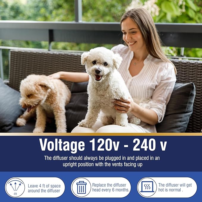 Dog Pheromones Calming Diffuser 3 in 1 Advanced Kit Pet Appeasing Pheromone Diffuser to Calm (1 Plug in+2 Pack 48ml Refill) for Anxiety Relieve Relief Reduce Aggression Fighting Stress