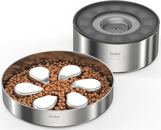 3Cups Slow Feeder + 1Gallon Double Layer No Spill Water Bowl