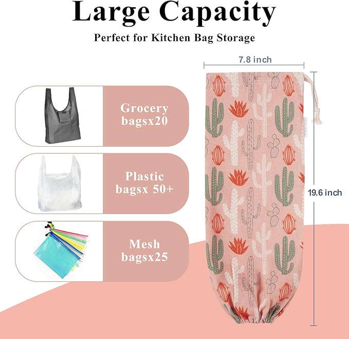 TOGETRUE Plastic Bag Holder, Wall Mount Plastic Bag Organizer Dispenser, Heavy Duty Grocery Bag Storage Holder for Home Kitchen Camper