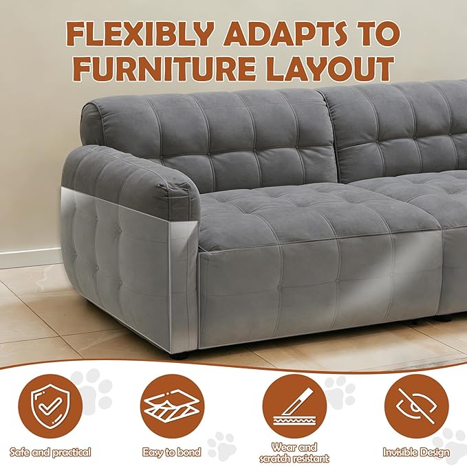 2026 2Pack Extra-Thick Transparent Anti Cat Scratch Furniture Protector, 118 x 11.8in Flexible Couch Corner Protector from Cat Claws，Single-Sided Sticky Couch Protectors, Cats Scratch Deterreent Tape
