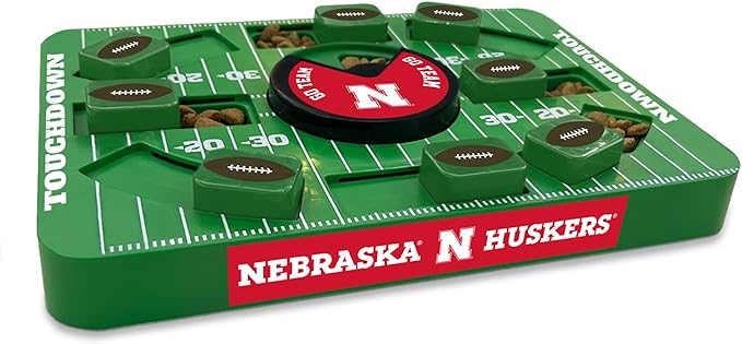 Pets First NCAA Nebraska Large Puzzle Toy - Interactive Treat Dispenser, Slow Feeder for Dogs, New Large Size