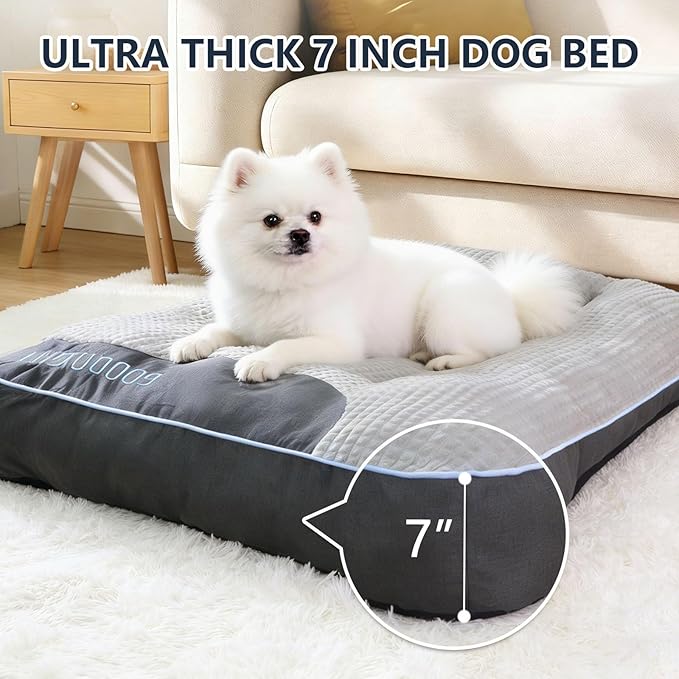 Dog Bedding for Big Breeds Winter-Warm Dog Bed All-Season Pet Sofa Extra-Thick Sleeping Pad for Large Dogs (S(24" L x 18" W x 7" Th))