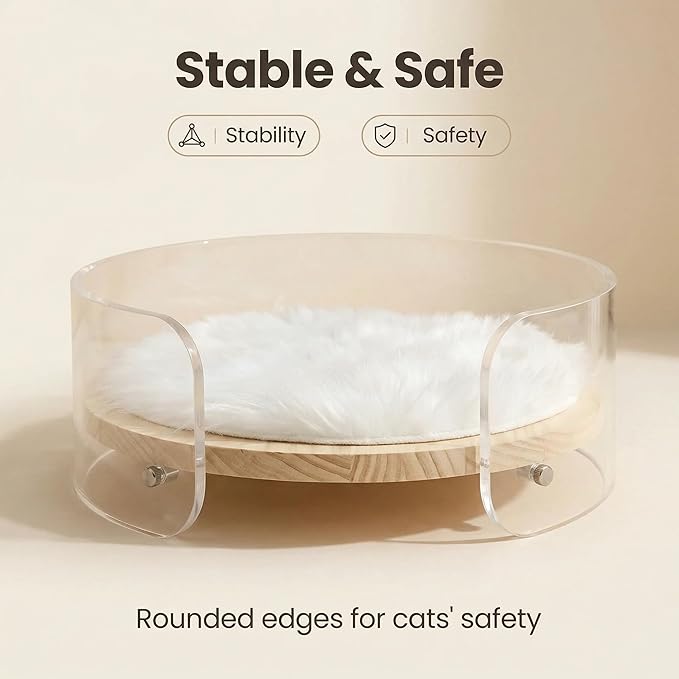 Modern Clear Acrylic Pet Bed ，cat beds for Indoor Cats，cat Bed - Contemporary pet Furniture, Comfortable pet Bed and Sofa for Small Dogs, Indoor pet Bed