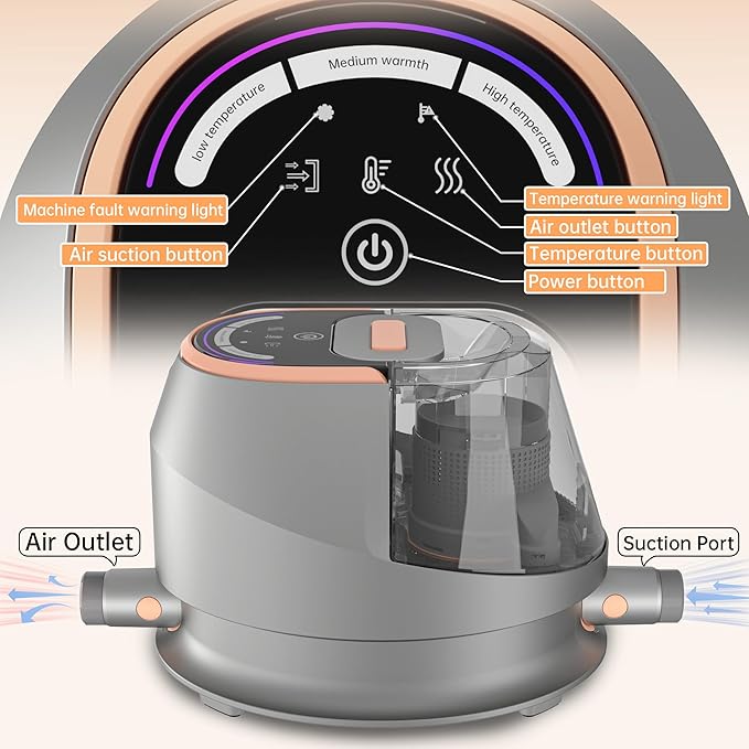 HiKiNS Dog Grooming Vacuum Kit,9 in 1 Dog Hair Vacuum Dryer Clipper Kits with 4.5L Dust Cup,18Kpa 1100W LED Display Pet Shedding Grooming Quiet with Adjustable 3 Modes Suction&Temperature(Upgraded)