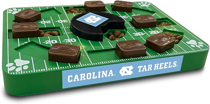 NCAA Puzzle Toy Slow Feeder, Puzzle Treat Dog Toy, Interactive Dog Treat Toy, Dog Puzzle Feeding Slow Toy (North Carolina Tarheels)