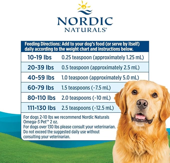 Nordic Naturals Pet Cod Liver Oil, Unflavored - 16 oz - 1048 mg Omega-3 Per Teaspoon - Fish Oil for Dogs with EPA & DHA - Promotes Skin, Coat, & Immune Health