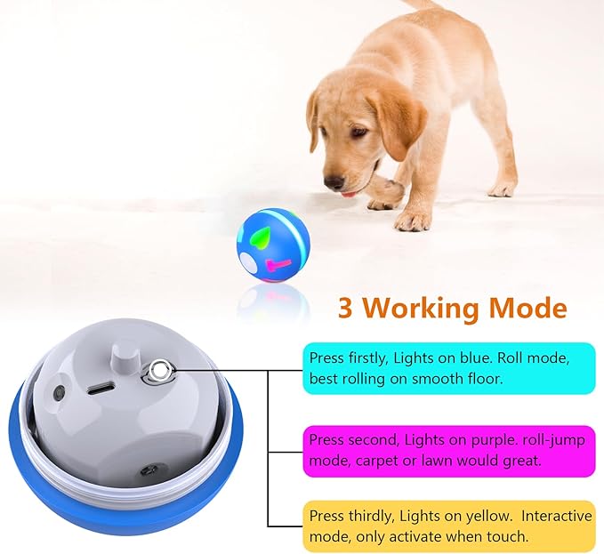 Interactive Dog Toys Ball, Motion Activated Rolling Dog Ball, Automatic Toy for Small/Medium Dogs,USB Rechargeable Dog Enrichment Toys to Keep Them Busy