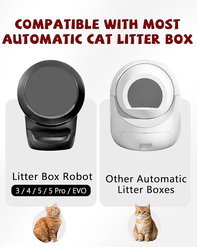 ANWA 150 Count Litter Box Robot 4/5/5 Pro/EVO Waste Bags, Upgraded 1.5X Thicker Cat Litter Bags for Automatic Litter Box, Drawstring Design, Zero Leaks