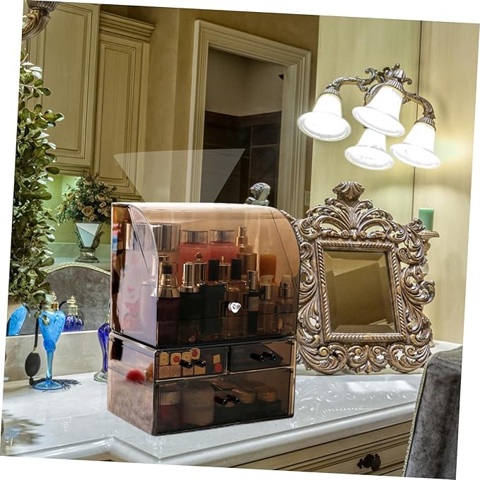 Acrylic Desktop Storage Box Cover Transparent Makeup Organizer for Cosmetics Jewelry and Office Supplies Durable and Stylish Drawer-type Storage