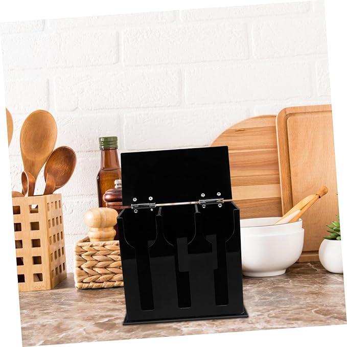 Mikinona Acrylic Spoon Holder 3-Compartment Cutlery Organizer for Kitchen Silverware Dispenser for Spoons and Forks