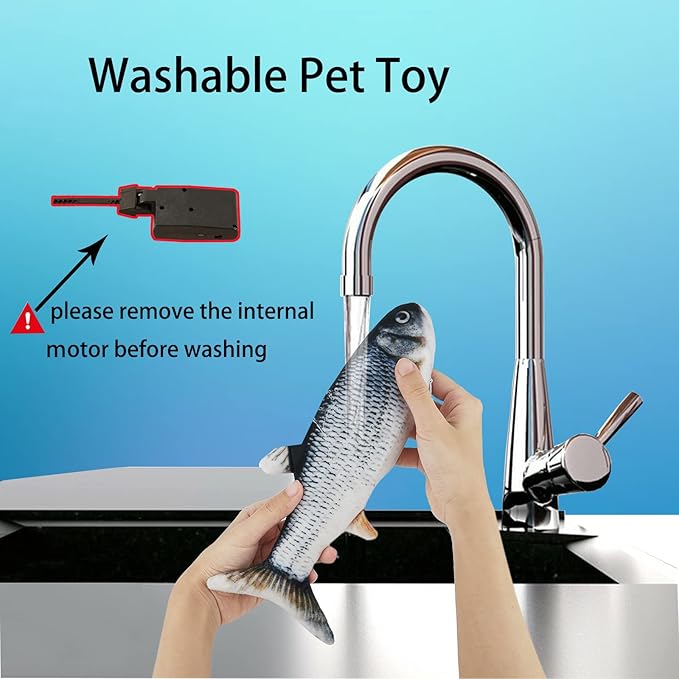 Flopping Fish Electric Dog Toy - Realistic Moving Rocking Interactive Pet Toy for Small Medium Dogs, Chew Toy for Dog Exercise & Boredom Relief