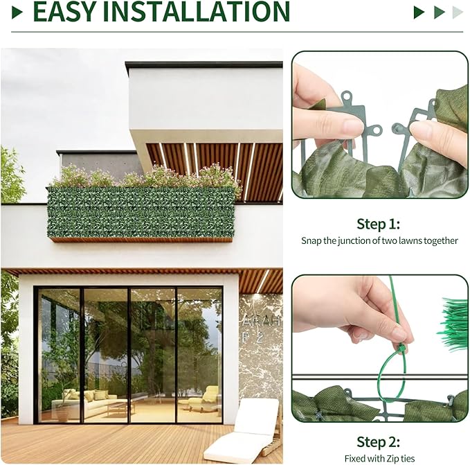 Artificial Ivy Privacy Fence Screen,40" X 40" UV-Anti Fake Leaves Plant Vine,Privacy Hedges Wall for Indoor Outdoor Garden Backyard Decor