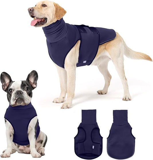 Dog Anxiety Vest and Coat, Skin-Friendly Anxiety Calming Hoodie with Ear Wrap, Dog Jacket for Thunder, Fireworks, Travel, Vet Visits and Separation - Keep Pet Calm Without Medicine & Training