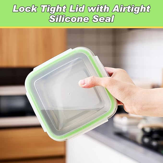 4 Pack Stainless Steel Sandwich Containers with Lids 40.6 oz Metal Food Container for Lunch Boxes with Airtight Silicone Seal for Sandwiches and Snacks(Green)