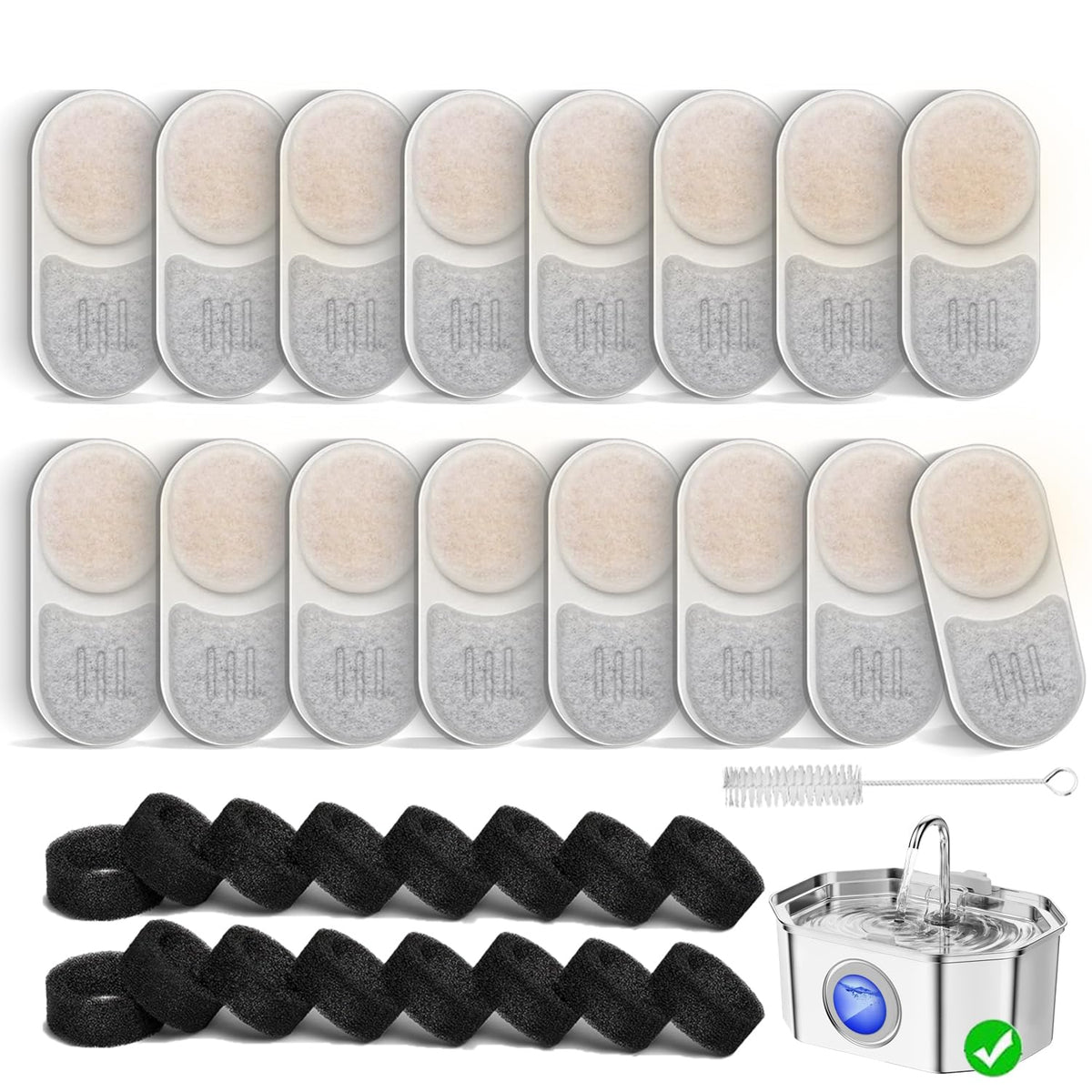 Pet Water Fountain Filters Compatible with APAUK 108oz/3.2L Cat Fountain