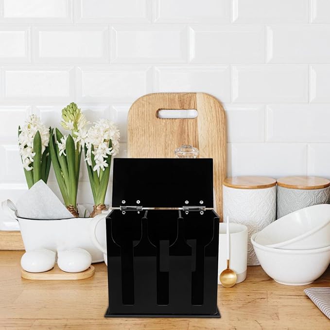 PRETYZOOM 3pcs Acrylic Dispenser Compartment Utensil Organizer for Kitchen Countertop Restaurant Stylish Cutlery Holder for Easy Access and Storage