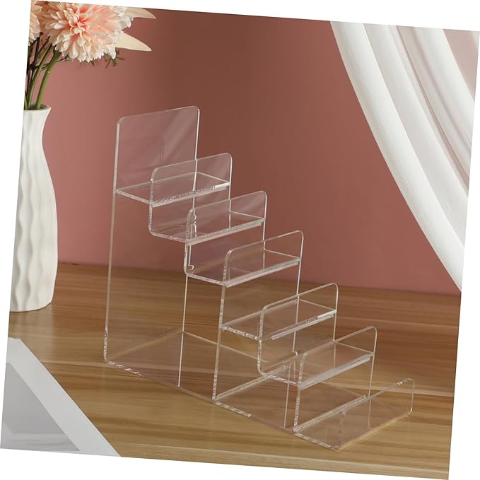 DOITOOL 6- Tier Acrylic Wallet Display Stand Holder, Clear Handbag Purse Display Stand Jewelry Display Riser Purse Handbag Organizer