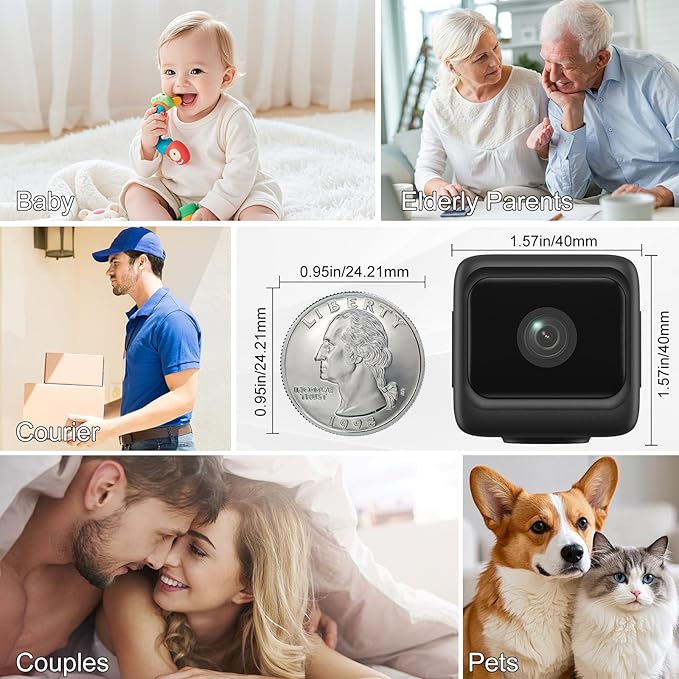 4K Security Cameras for Home, Indoor Wireless WiFi Camera with App Control Motion Detection & Real-Time Alerts, Rechargeable Pet/Baby/House/Office Camera with Night Vision