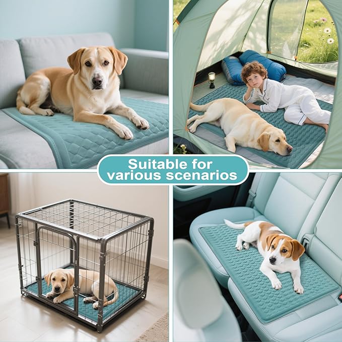 Large Dog Cooling Mat 45x23 in,Ice Breathable Fabric, Solid Silicone Honeycomb Heat Dissipation Structure, Long-Lasting Coolness Cooling Mat for Dogs(Q-Max>0.5) Washable& Non-Toxic