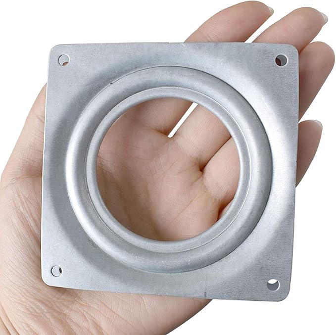 8Pack Lazy Susan Hardware, 4INCH Square Rotating Bearing Plate, 300lbs Capacity Lazy Susan Turntable Bearing for for Serving Trays, Kitchen Storage Racks, Craft Table, Zinc Plated Steel Swivel Plate
