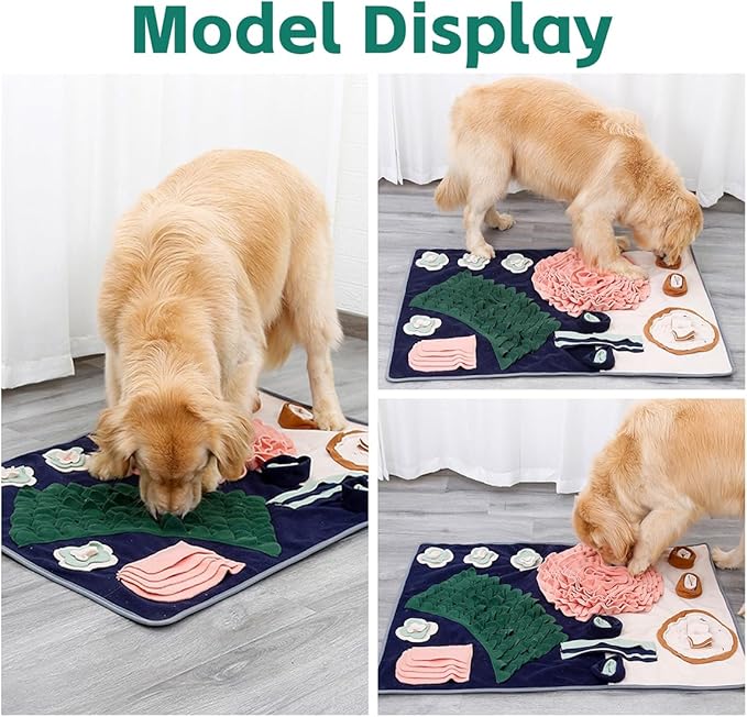 MANON ROSA Dog Snuffle Mat for Small Medium Large Breeds – Interactive Enrichment Puzzle Toy for Cats & Dogs, Slow Feeding & Scent Training Mat, Relieves Stress, Brain Stimulation, Reduces Boredom