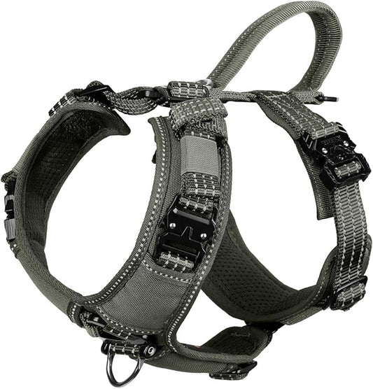 ICEFANG Dog Strap Harness with All-Metal Hardware,for Small Sized Dog,K9 Vest,Y-Shape Soft Padding,Adjustable Pet Harness,No-Pull Front Leash Clip (Small (Pack of 1), Green)