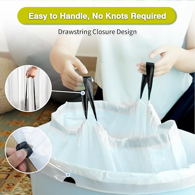 Cat Litter Box Liners,120 Packs Drawstring Cat Litter Bags Trash Bags for Automatic Self Cleaning Cats Litters Box Bags, 26"X15.6"