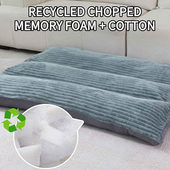 Big Dog Bed for Large Sized Dogs -Dog Crate Pad Removable Washable Cover, Non-Slip Bottom, Pet Mat Comfort Cushion for Joint Relief, Deep Sleep & Home Decor