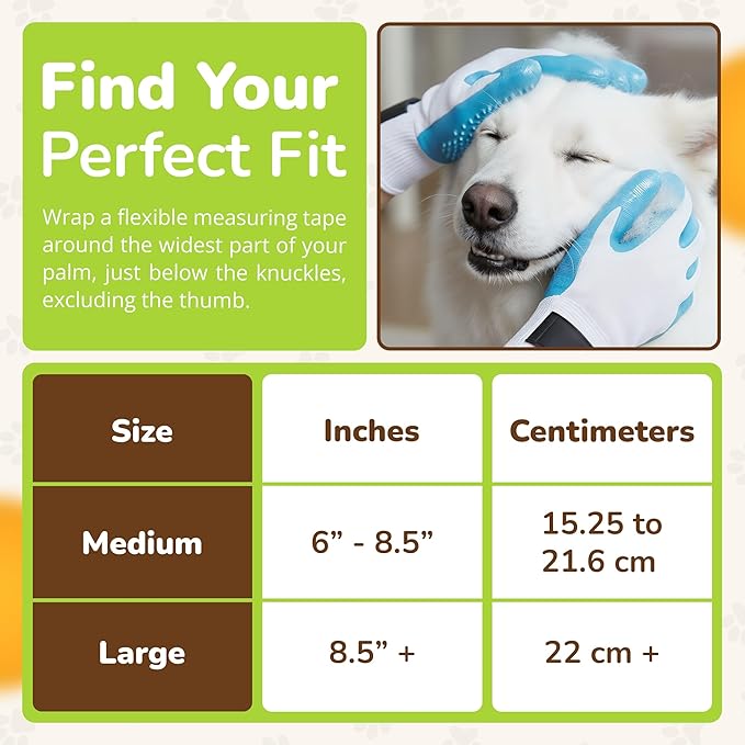 PET MAGASIN® Durable Gentle Dog Washing Gloves (1-Pair) - Premium Pet Grooming Gloves for Dogs, Cats & Horses | Dog Scrubber for Bath | Cat Hair Remover Glove | Bathing Brush (Blue, Medium)