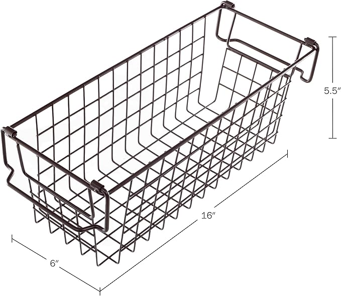 Set of 3 Storage Bins - Basket Set for Toy, Kitchen, Closet, and Bathroom Storage - Small, Medium, and Large Shelf Organizers by Home-Complete (Brown)