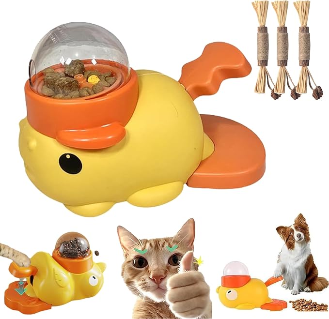 Dog Feeder Puzzle Toy Duck, Dog Treat Dispenser, Interactive Duck Cat Puzzle Feeders Toys, 2-in-1 Interactive Slow Feeder Puzzle Toy (B*2)