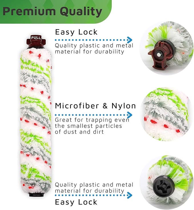 Replacements Part Compatible with BISSELL CrossWave Wet Dry Vacuum, CrossWave PET PRO and CrossWave Cordless Accessories (2 Multi-Surface Pet Brush Rolls+2 Filters)