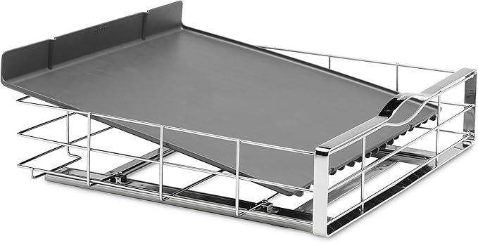 simplehuman 20 inch Pull-Out Cabinet Organizer, Heavy-Gauge Steel Frame,Silver
