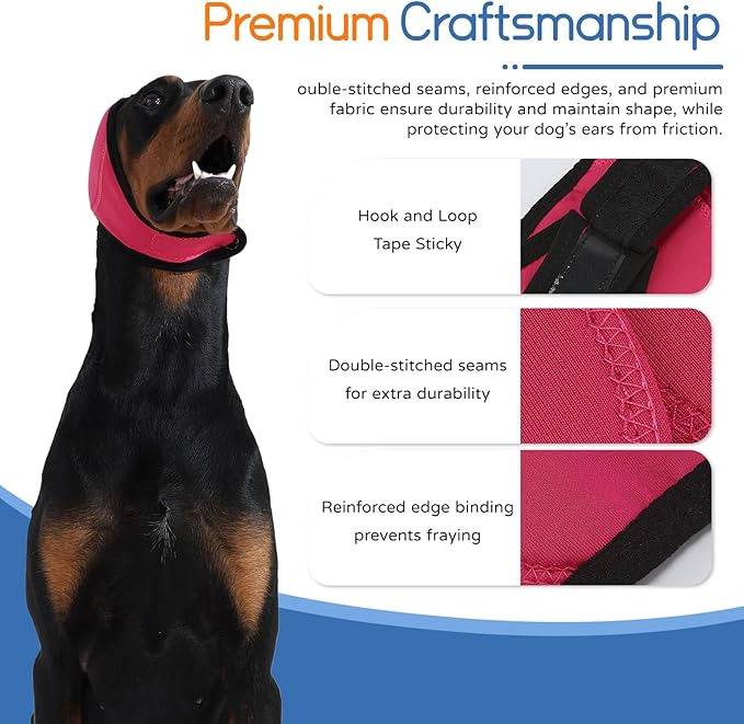 Dog Ear Muffs & Swim Cap and No Shake Ear Wrap for Bathing, Hematoma, Drying & Noise Anxiety Relief - Elastic Waterproof Ear Protection with Calming Hoodie for Grooming